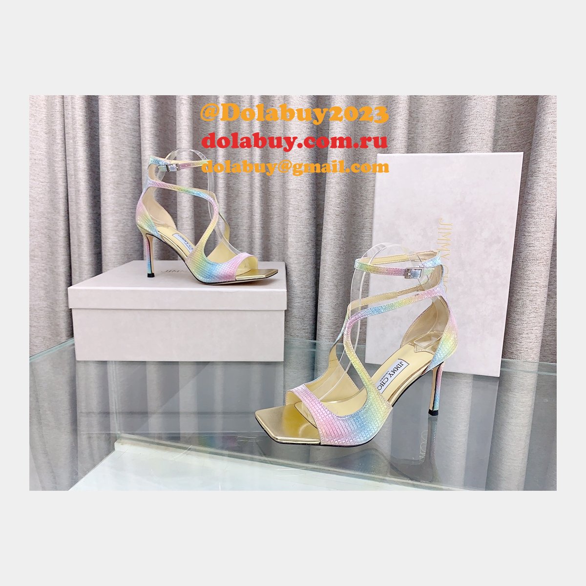 High Heeled Sandals Duplicate Heel: 8.5 cm / 10cm Jimmy Choo Shoes