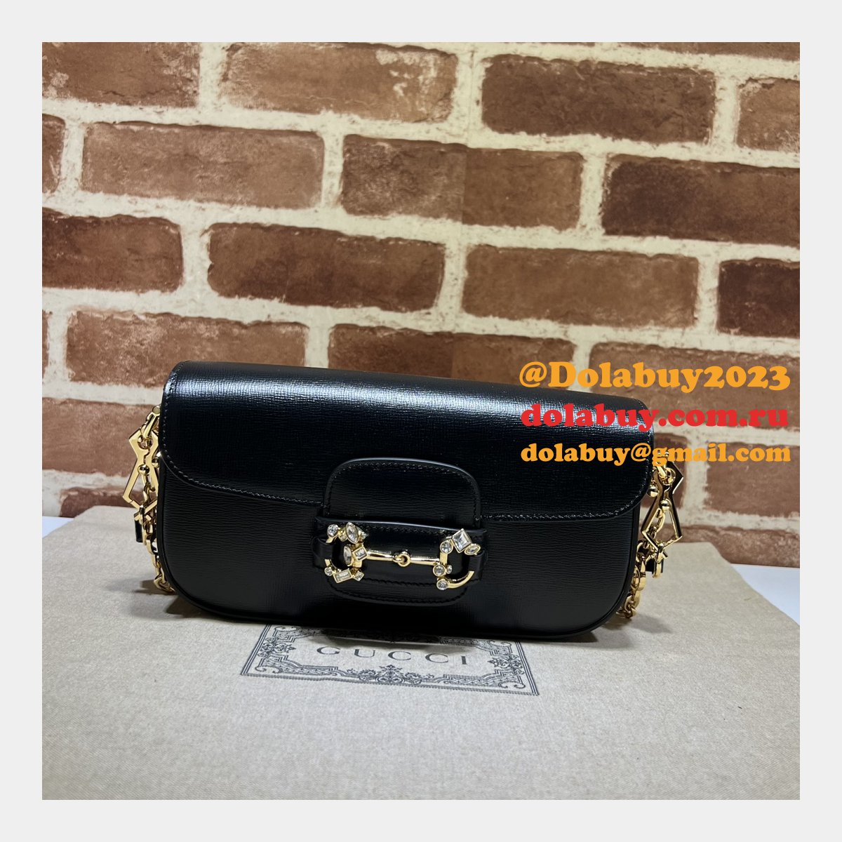 replica G*u*i horsebit 1955 shoulder chain 735178 designer bag