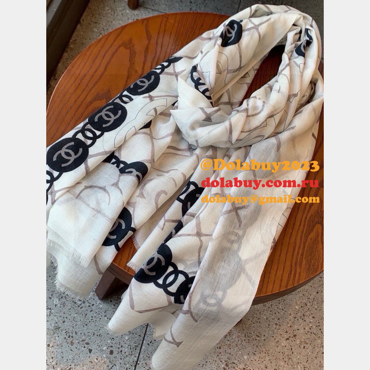 Luxury Designer Chanel Cashmere Scarf