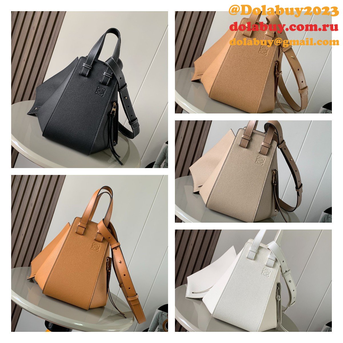 Small AAA+ Loewe Hammock Bag In Soft Grained Calfskin