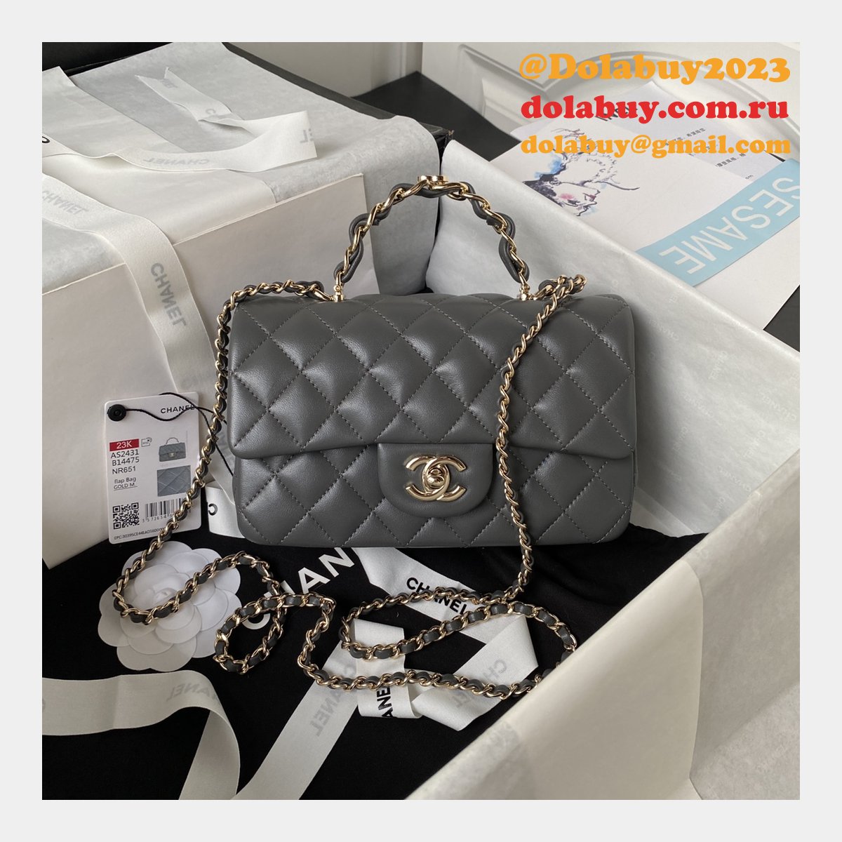 Duplicate AS2431 Flap Top Handle High Quality Replicas Bag