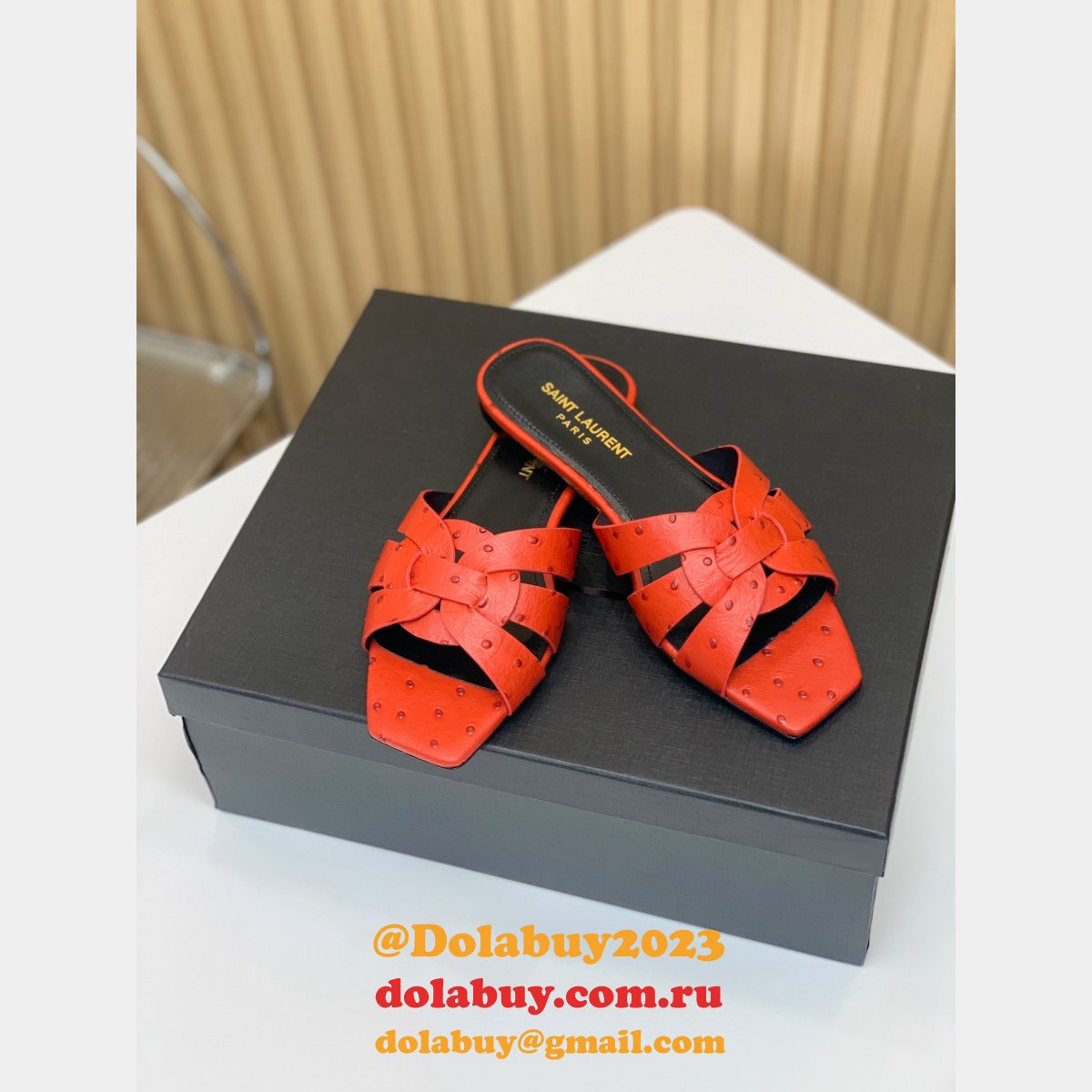 Designer Saint Laurent Knockoff Tribute Slides Shoes