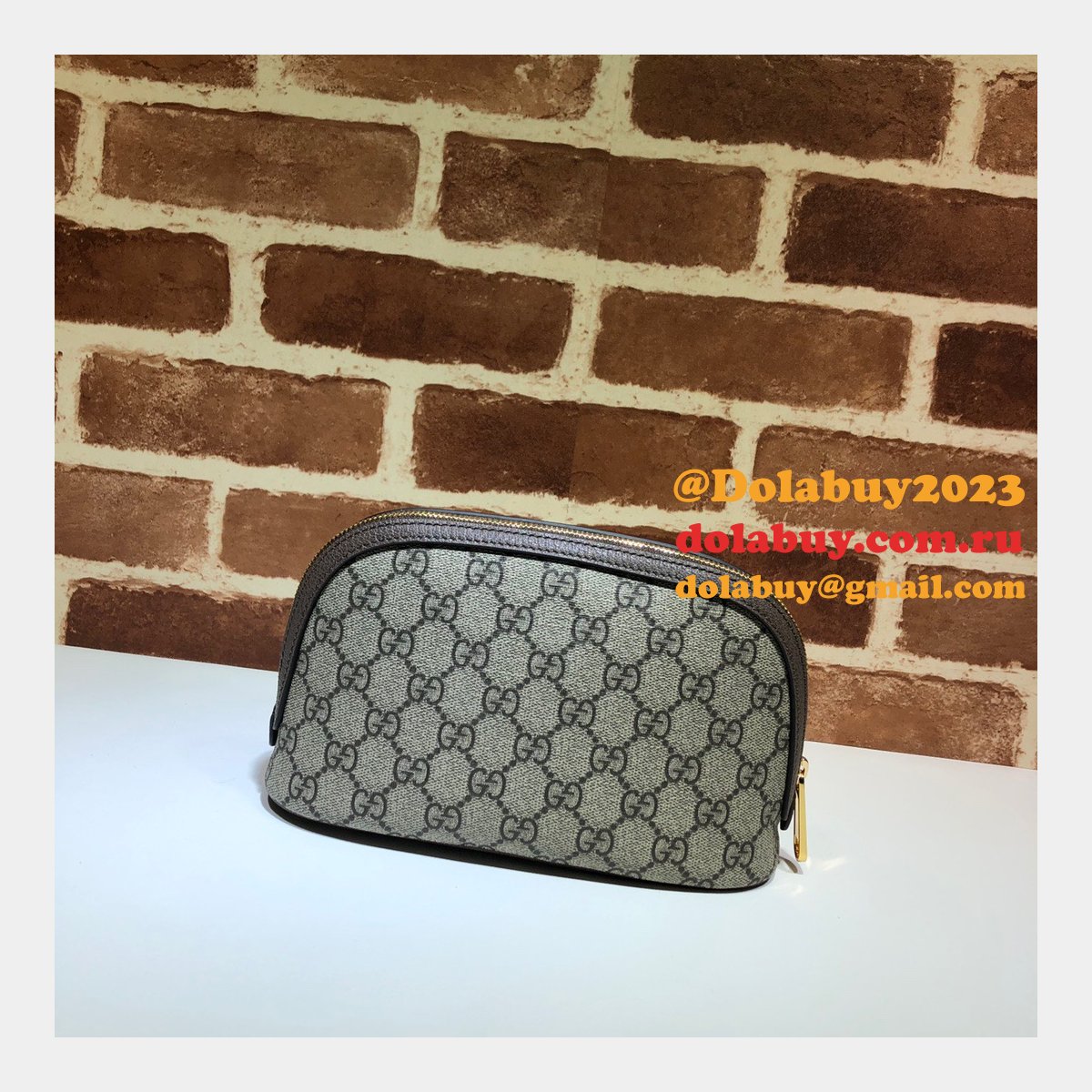 Knockoff Gucci Ophidia 625551 Cosmetic Case 7 Star GG Supreme Canvas