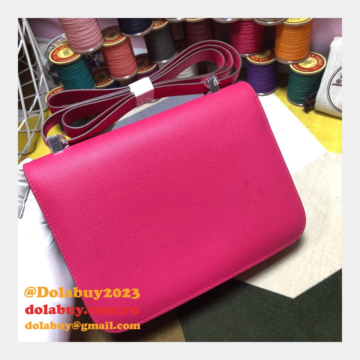 Hermes Constance Bag 23cm Epsom Leather Rose