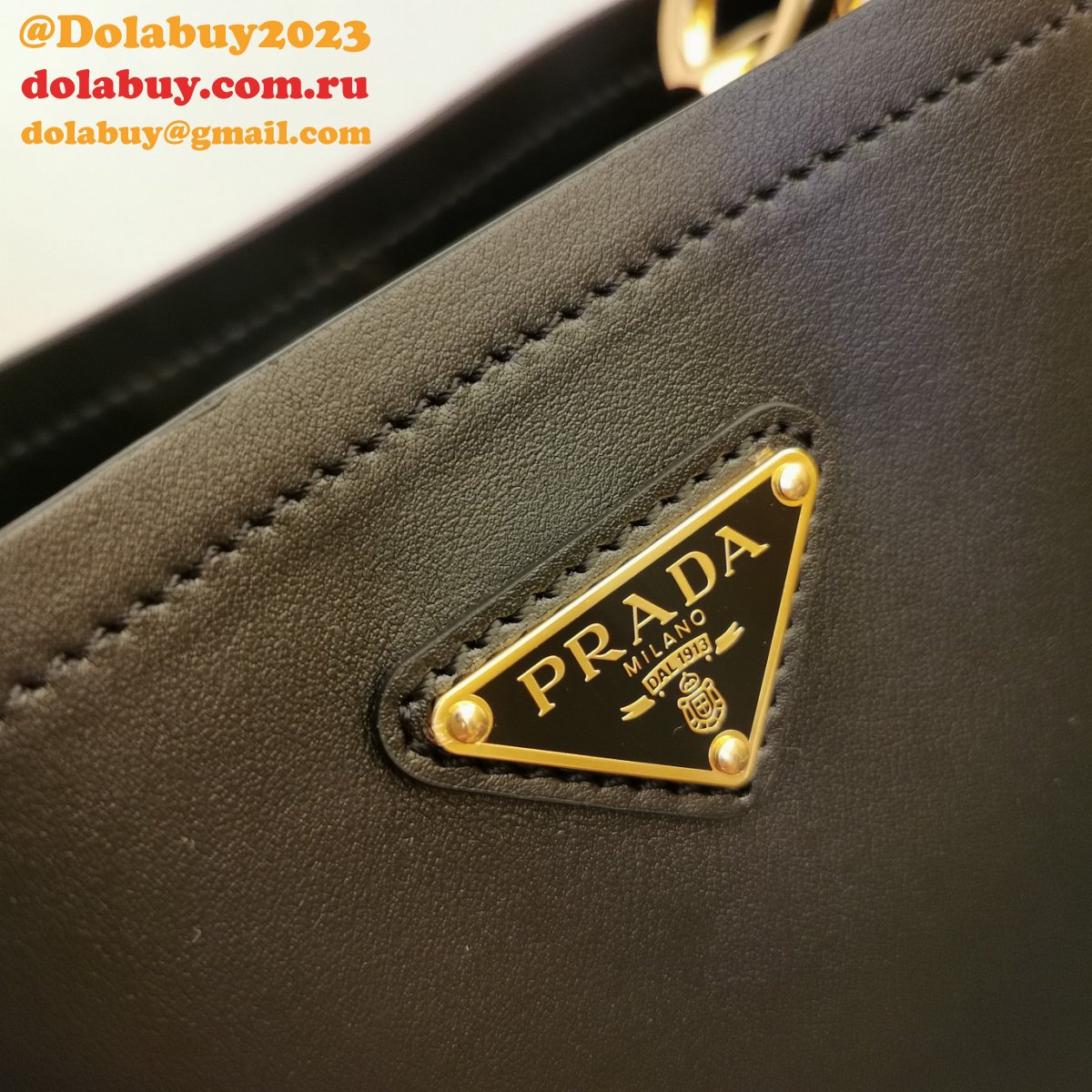 Platinum Prada 1BA373 Panier Saffiano Leather Perfect Replica Bag