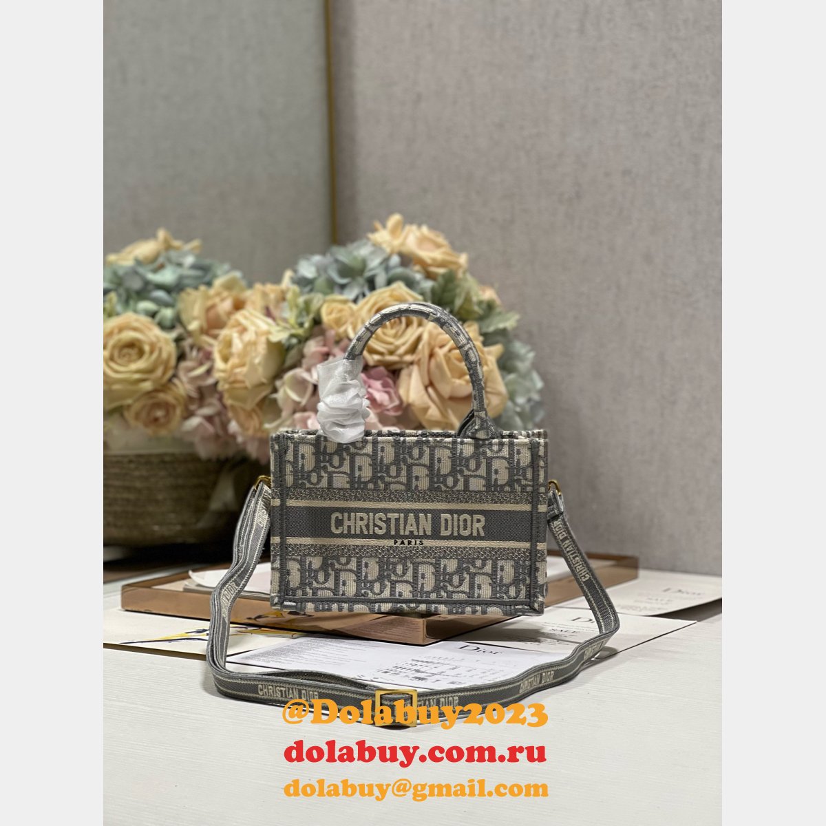 Christian Dior Perfect Cheap Replica Book Tote Paris Oblique Bag