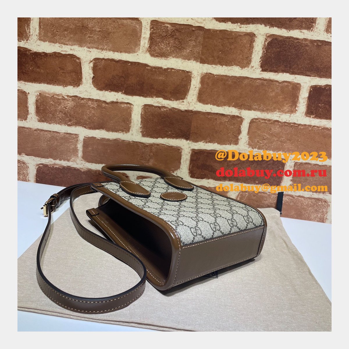 shop now G*u*i replica mini tote bag with interlocking g 671623 gg supreme