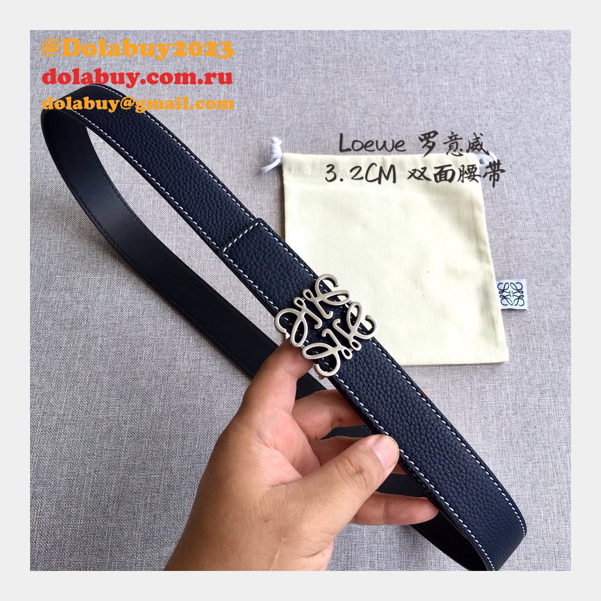 Loewe Top Quality Fashion Anagram 3.2CM Width Replicas Belts