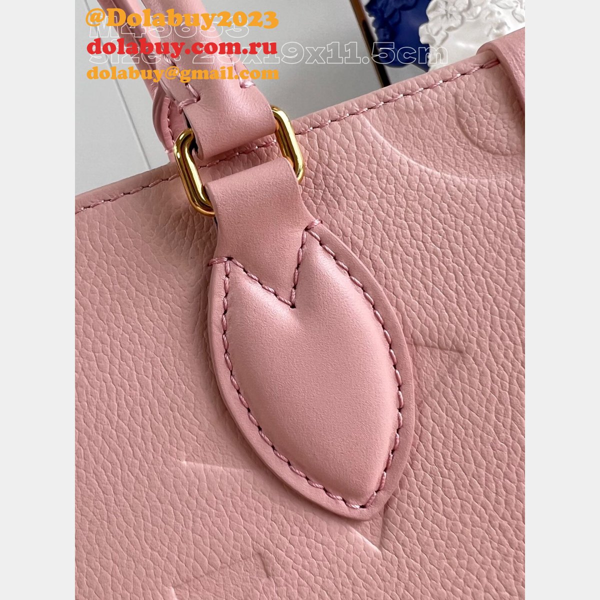 Wholesale M47135 Onthego Designer Copy Louis Vuitton Dolabuy Pink Bags