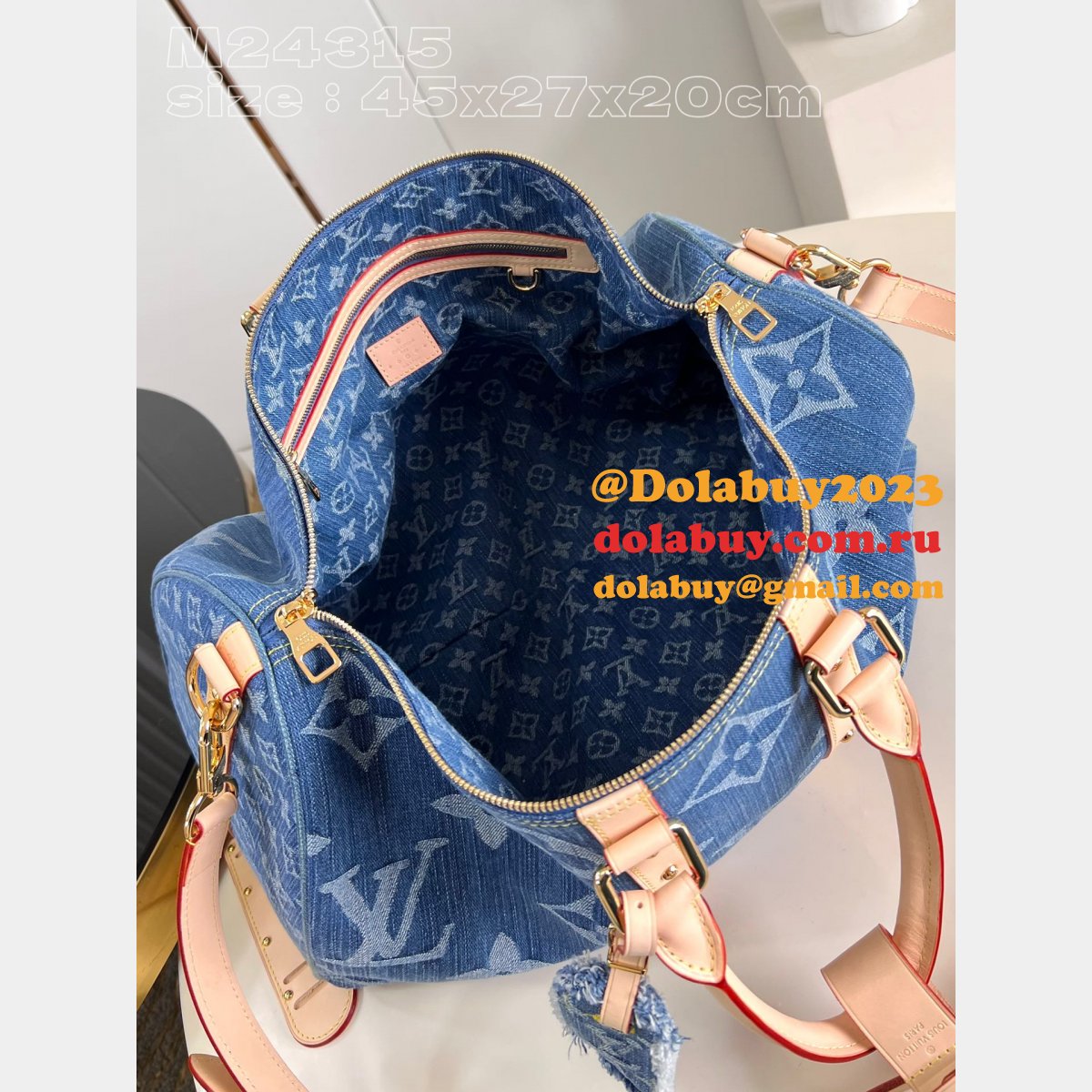 Best AAA M24315 Keepall Bandoulière 45 Blue 7 Star Louis Vuitton Fake Bag