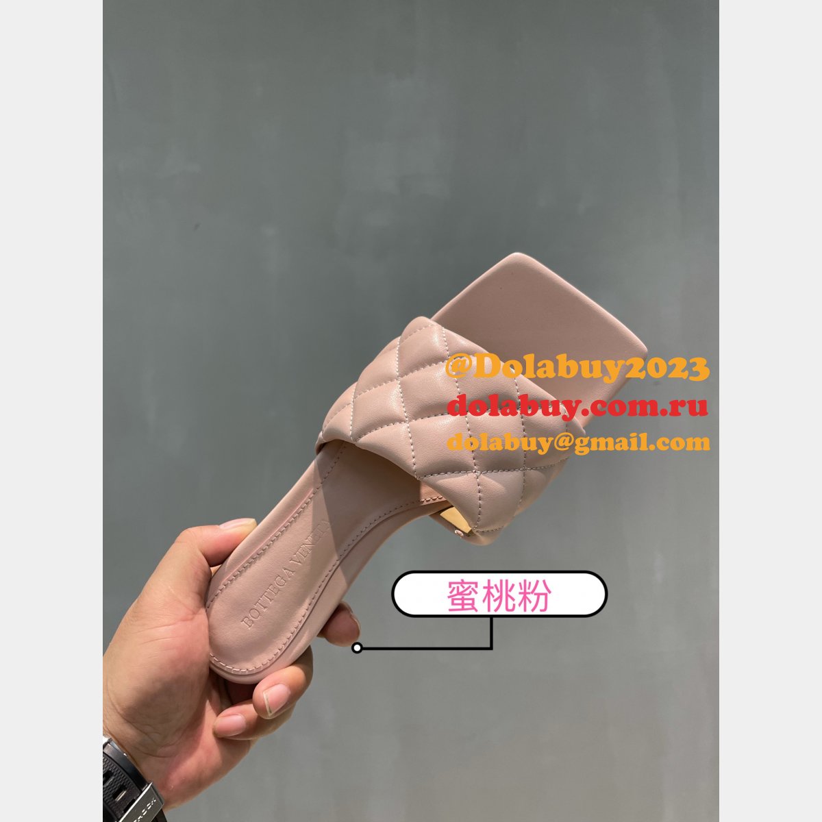 1:1 quality bottega venet fake Di*m*nd flat slippers shoes