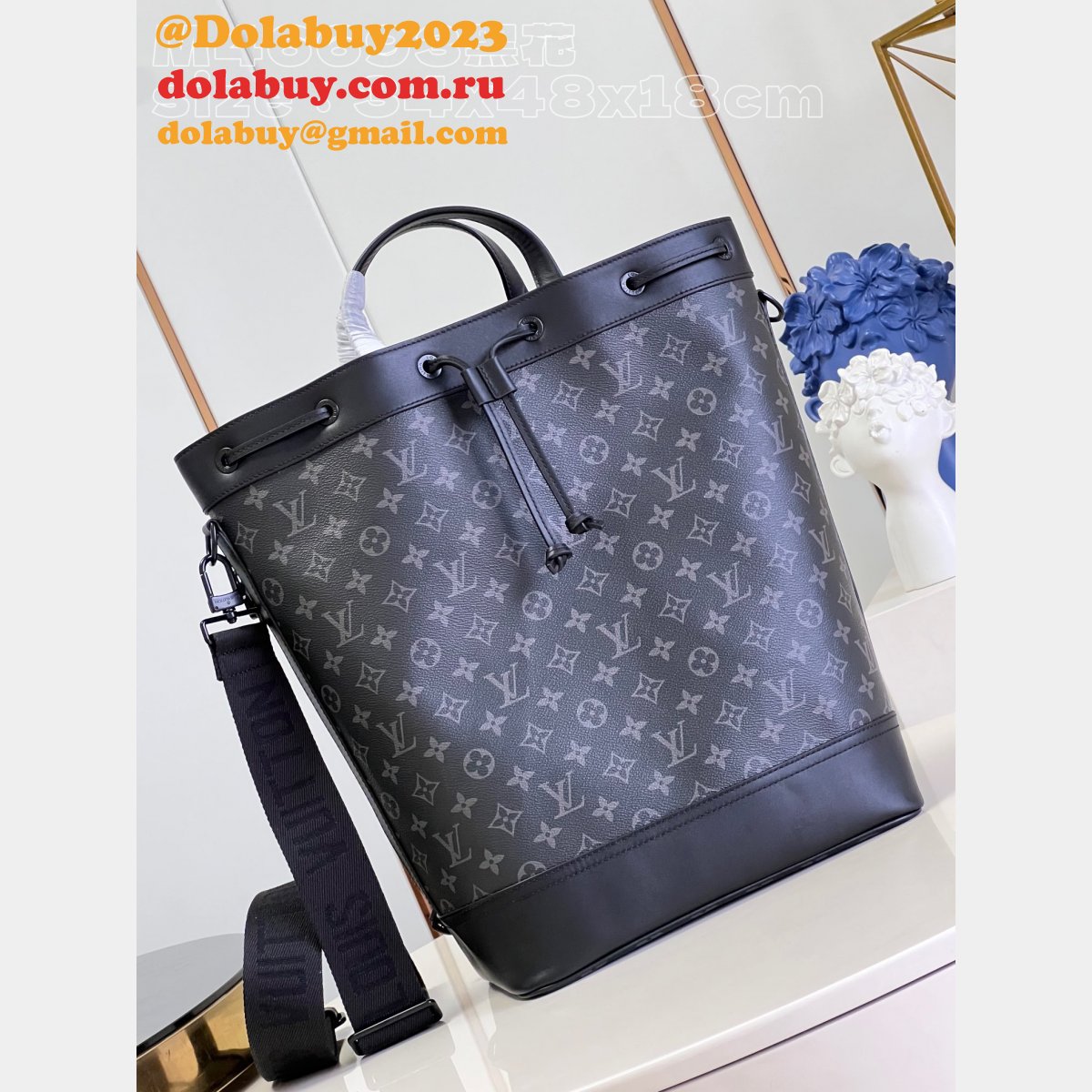 Louis Vuitton Perfect Replica Maxi Noé Sling Monogram Eclipse M46693 Bags