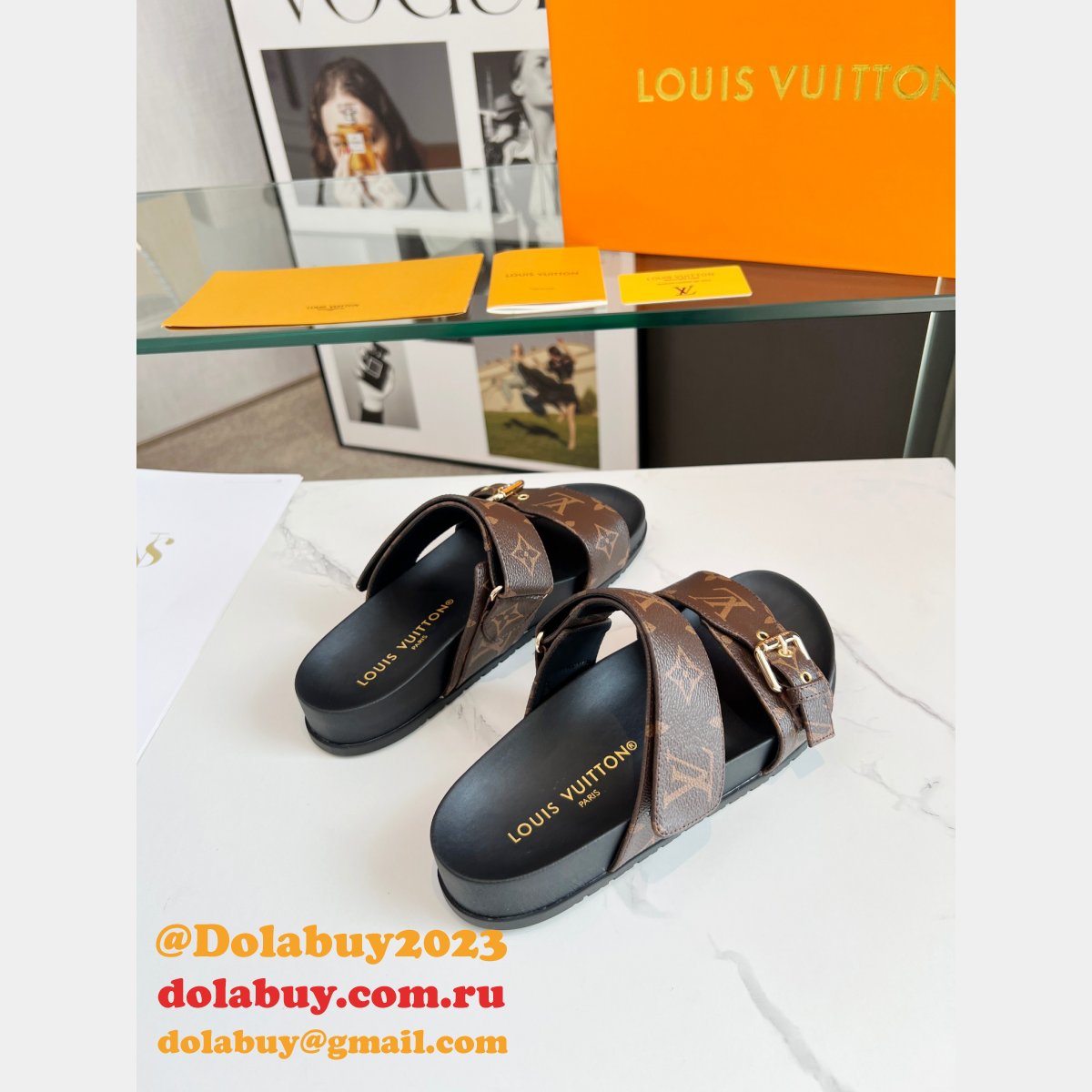 Top Quality LOUIS VUITTON men slippers
