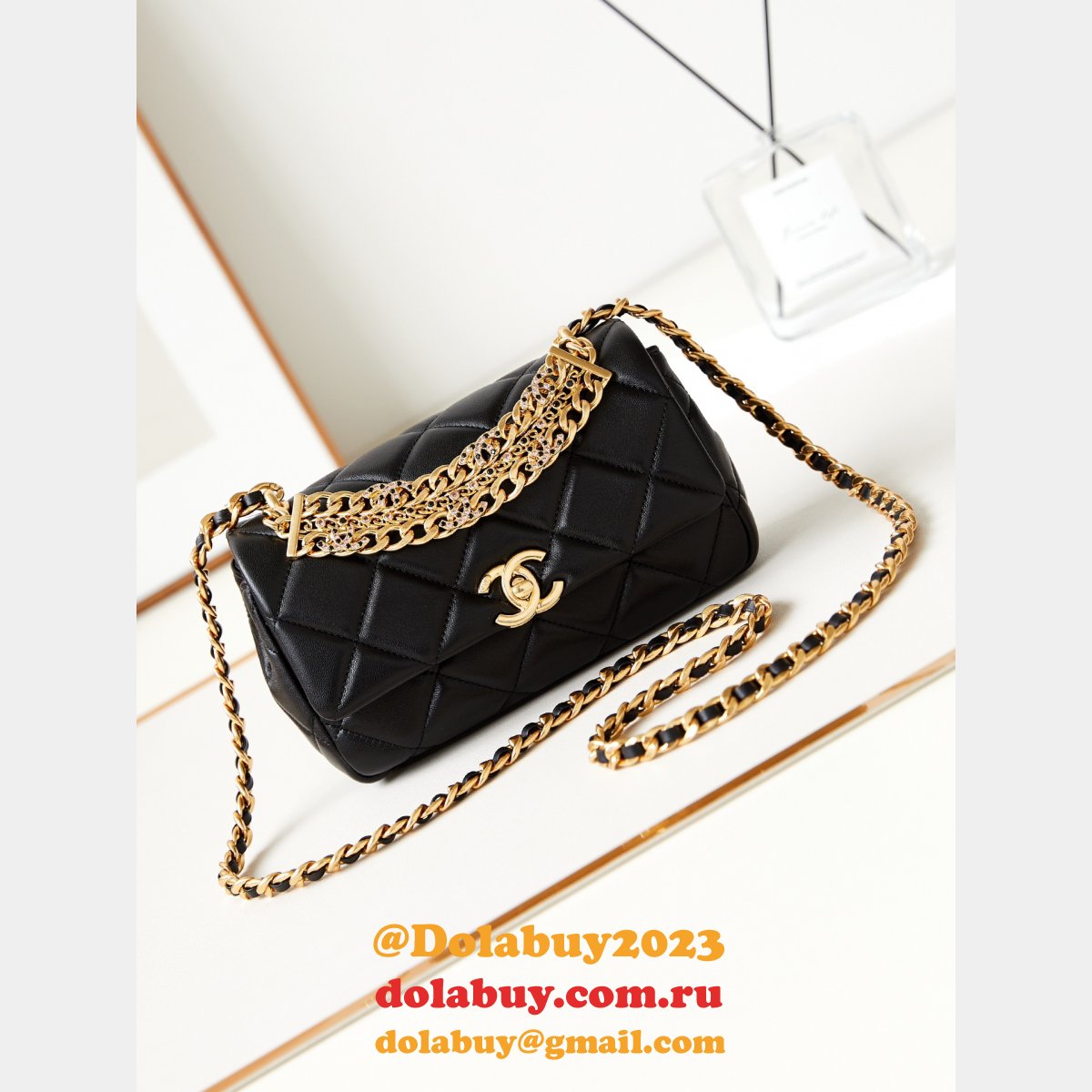 UK Copy 1:1 Mirror Matelasse Chain Handle Flap AS4595 Bag