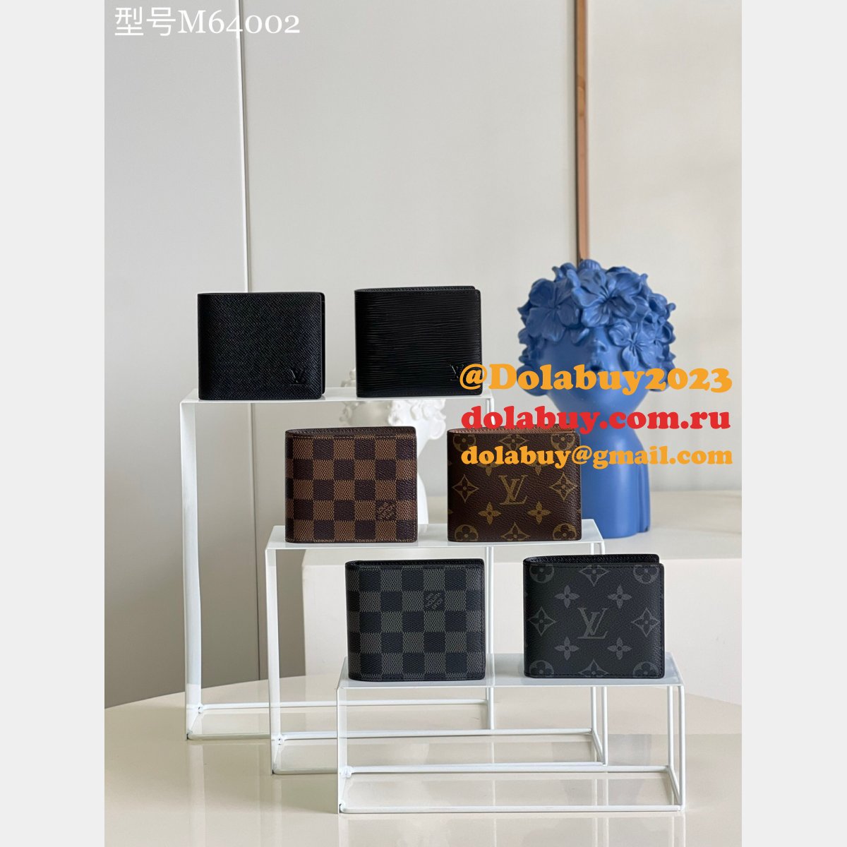 Louis Vuitton Men Replica M64002 Slender Wallet Monogram Eclipse Canvas