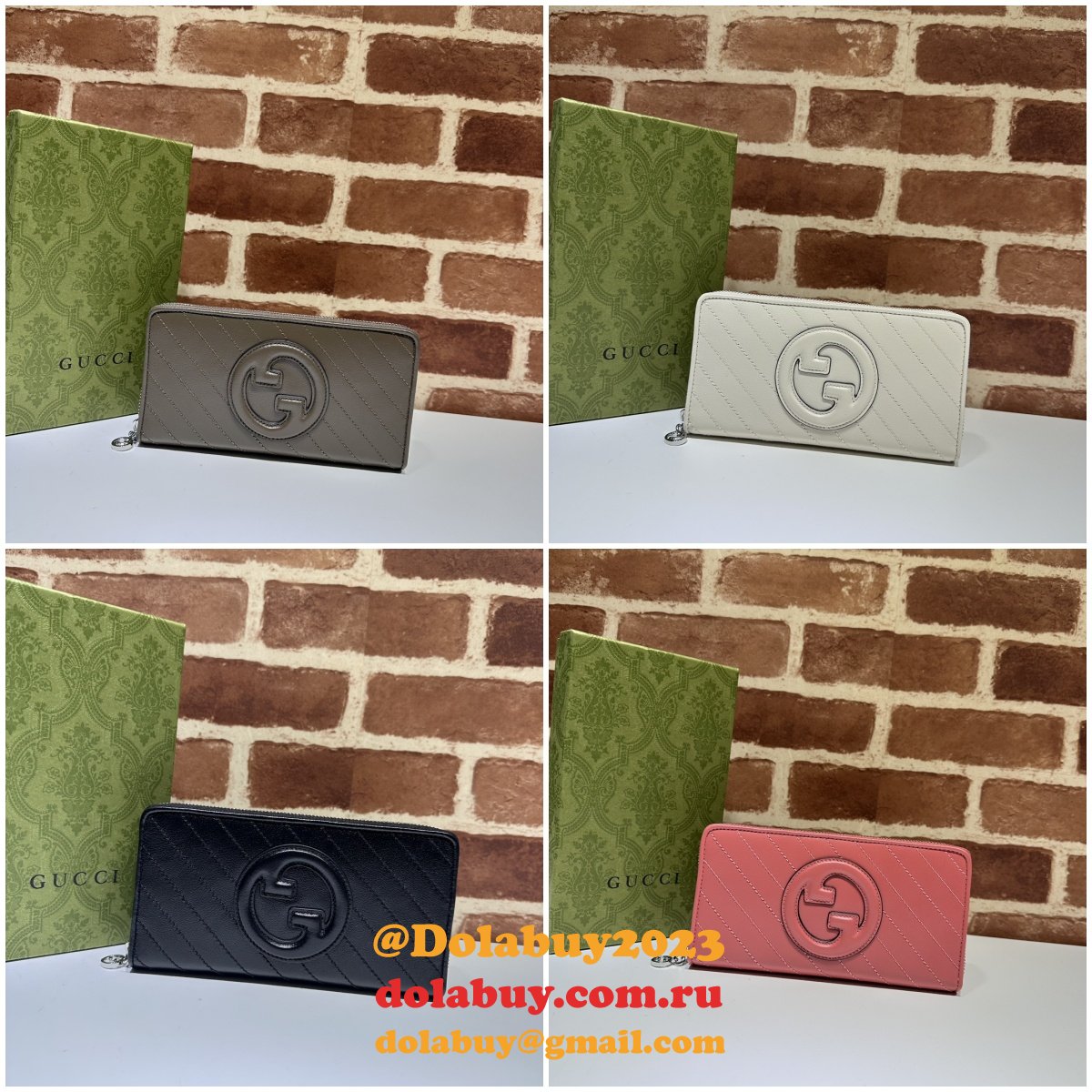 Designer Gucci 760312 Blondie Zip-Around Wallet Replica