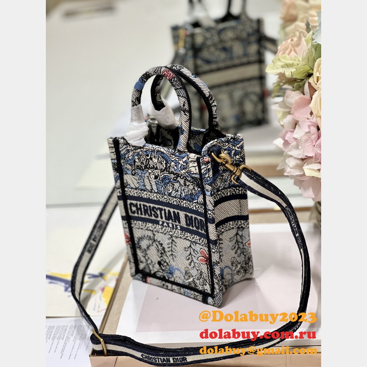 Book Tote High Quality Replica Dior Mizza Paris 9026 Bag