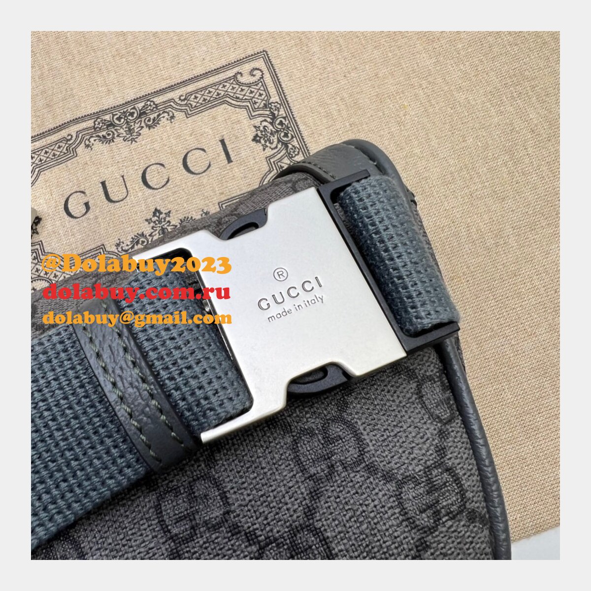 Gucci Replica Ophidia AAA+ Belt Supreme Grey 733868 Bag