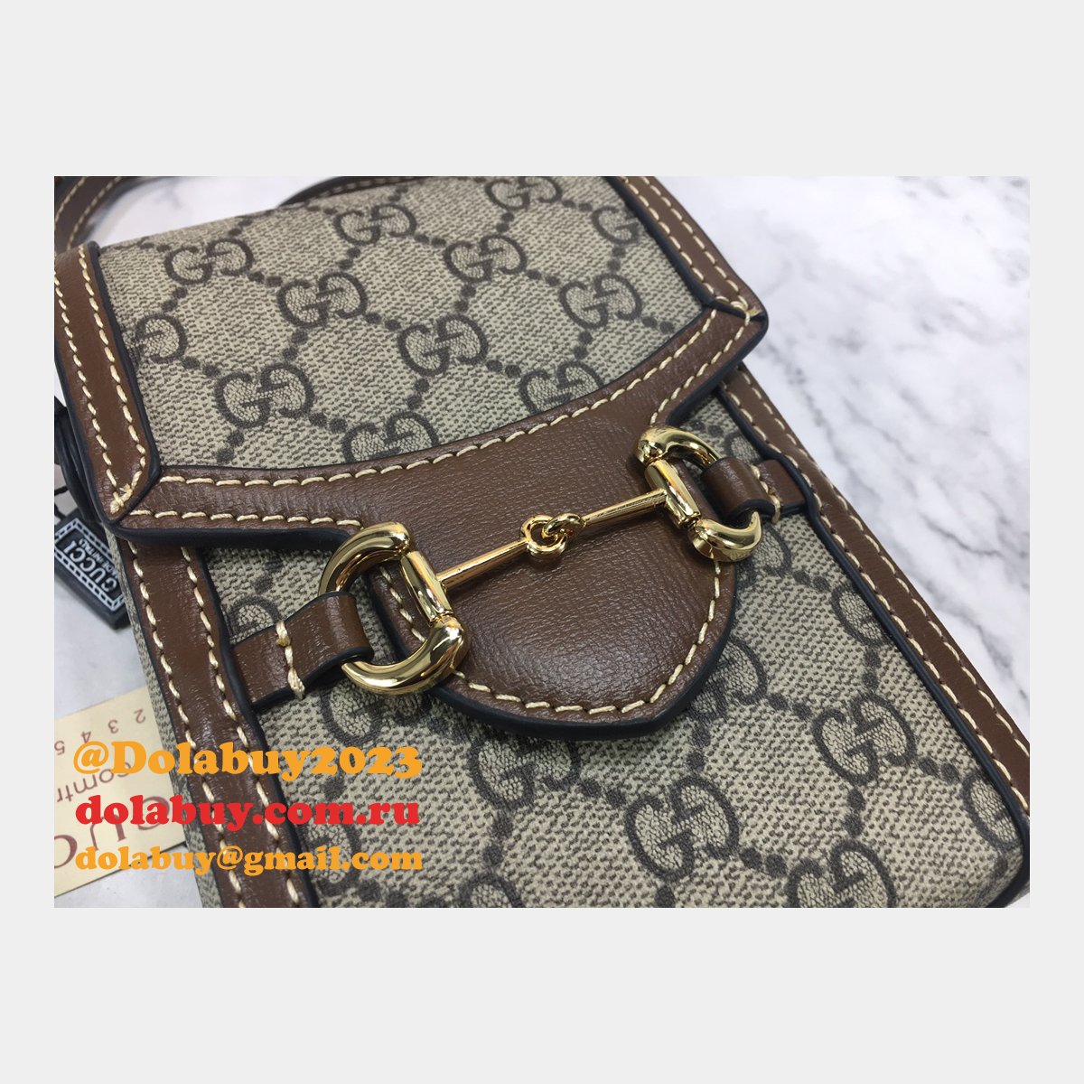 replica G*u*i brown G*u*i horsebit 1955 mini 625615 bag