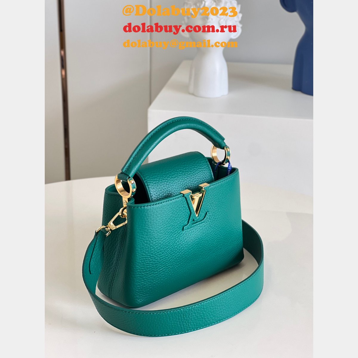 Louis Vuitton Wholesales Replica M59434/M59433 Capucines Green Bag