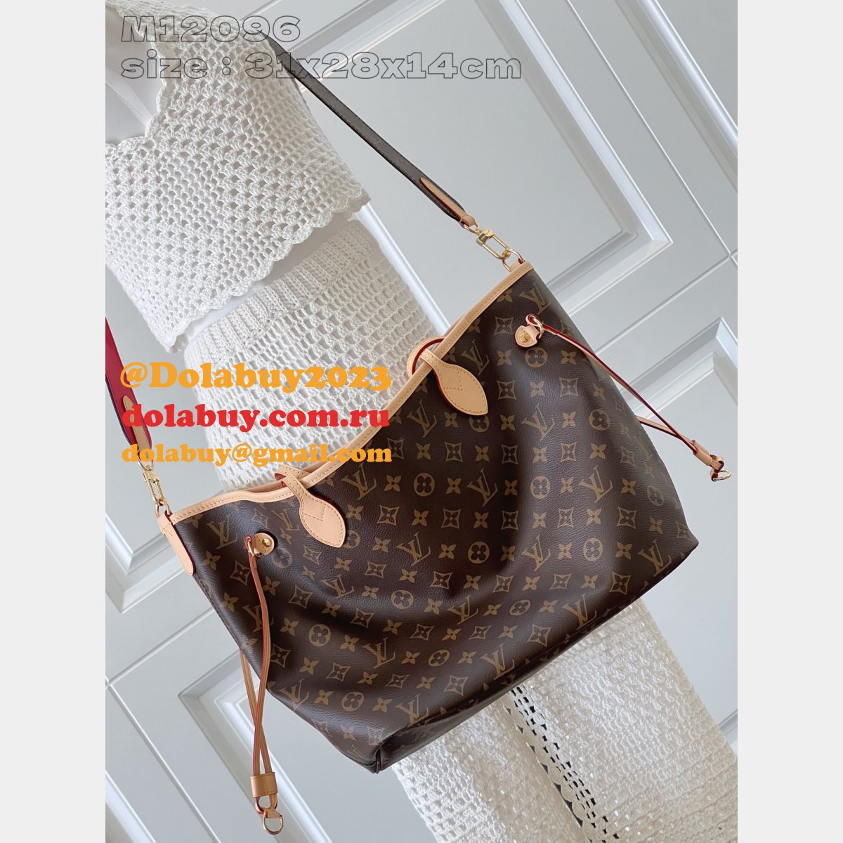 Replica Louis Vuitton Bolsa Neverfull Bandoulière Inside M12257/M12096 Bag