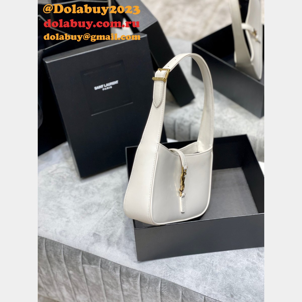 Designer YSL Replica Hobo In Smooth Leather 657228 White Bags Store