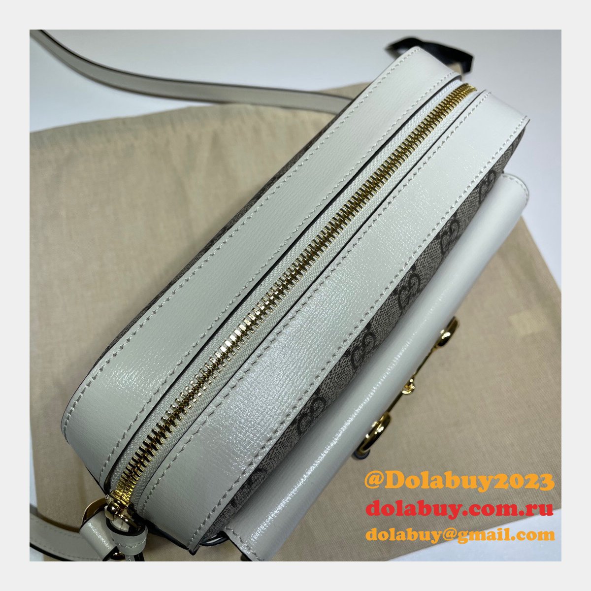 G*u*i replica horsebit 1955 small brown or white leather shoulder 645454 bag