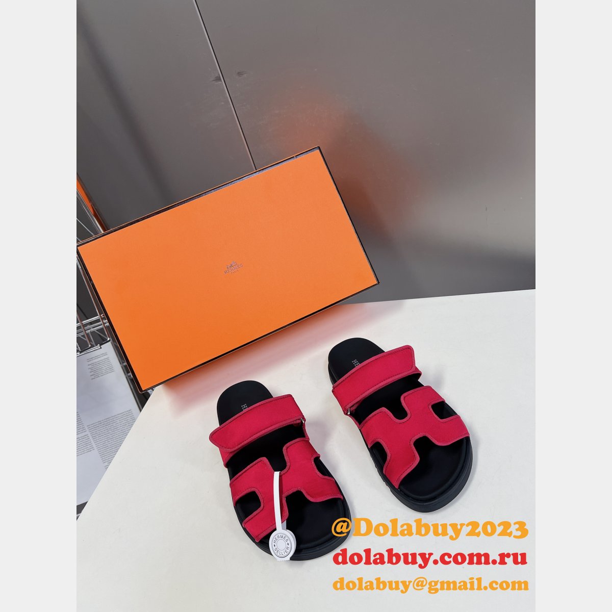 Luxury 2024 Hermes Replica Chypre Sandal High Quality Shoes