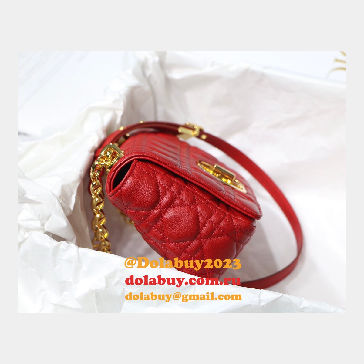 Knockoff Dior Caro High Quality Red Bag