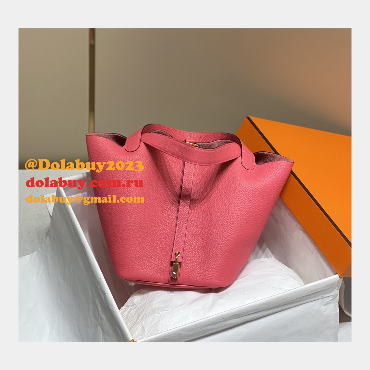 Luxury 7 Star Replica Designer Hermes Picotin 18/22cm Gold Online