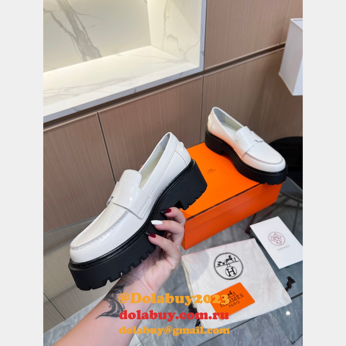 Replica Knockoff Hermes classic popular Oxford thick-soled Loaf