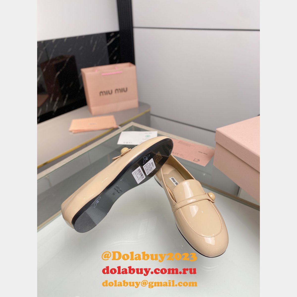 Duplicate Miu Miu Best Replica Ballet Flat Wholesale Shoes
