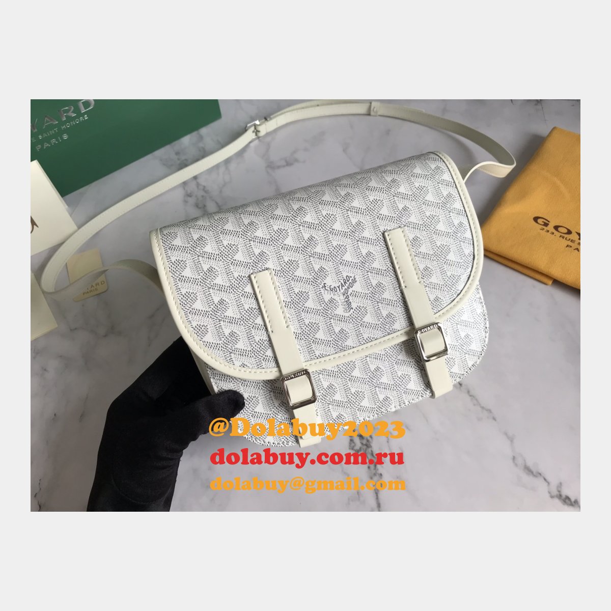 Copy Goyard Chevron Belvedere Duplicate Messenger GY020098 Fake Bag