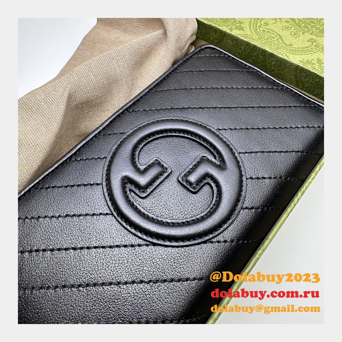 designer G*u*i 760312 blondie zip-around wallet replica