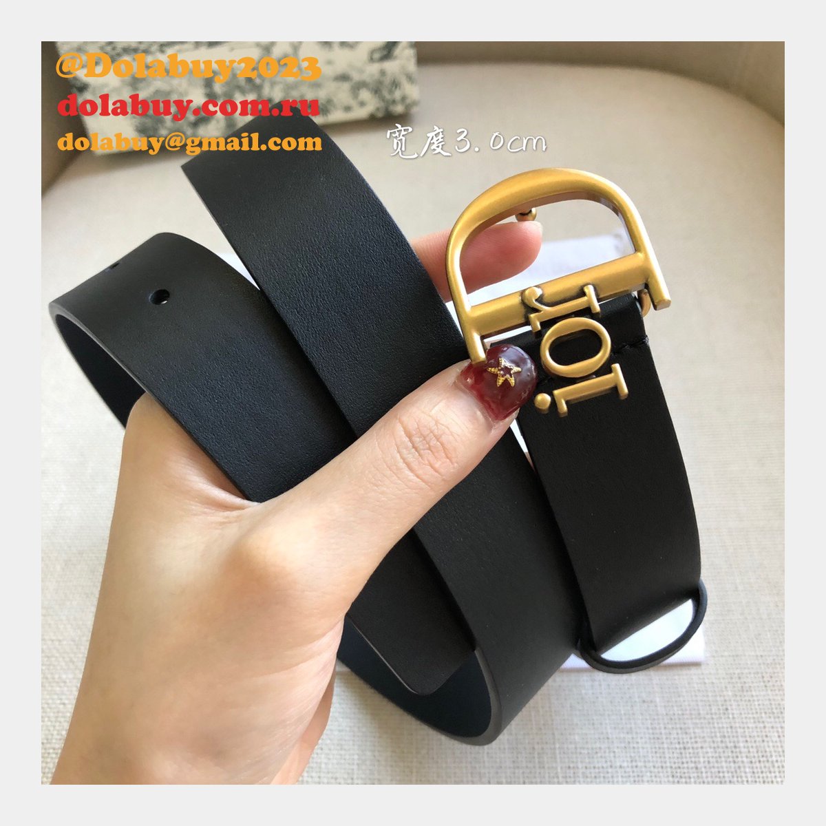 High Quality Christian Dior AAA Belts red/black/brown 30mm Cheap