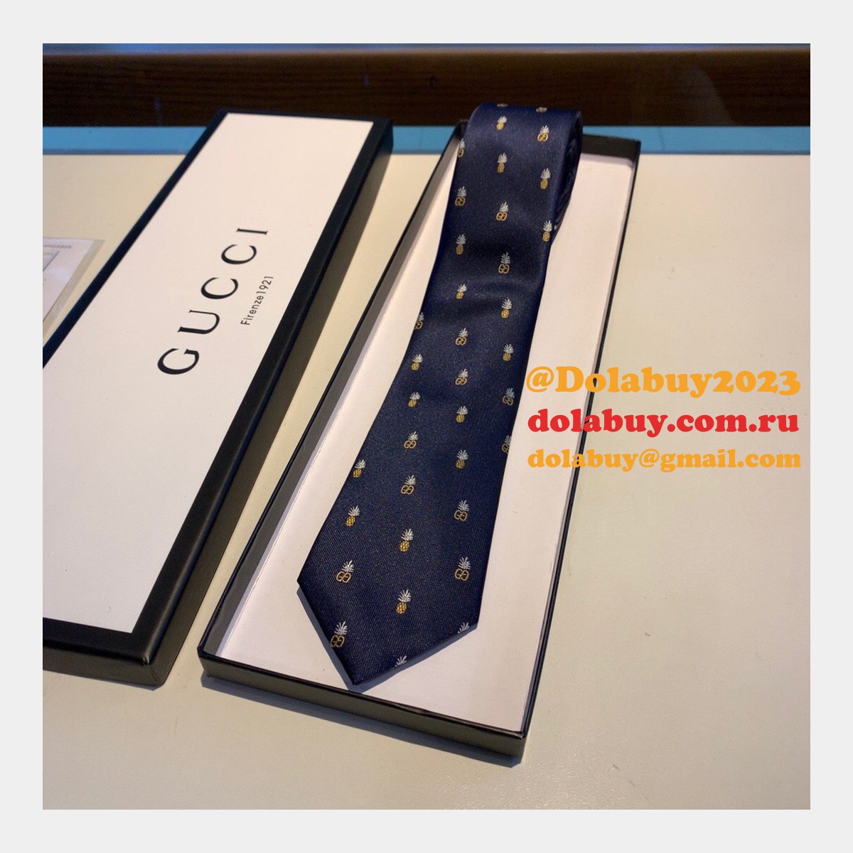 G*u*i pineapple and double gg pattern silk jacquard