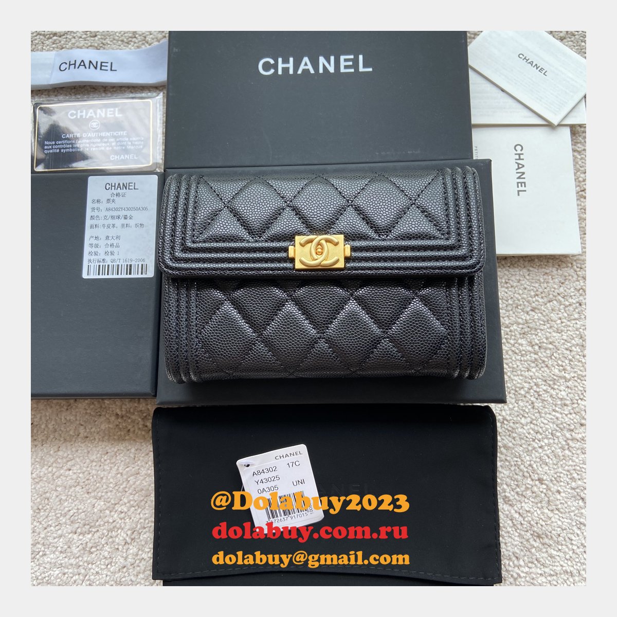 Designer CC Top Quality trifold wallet A84302