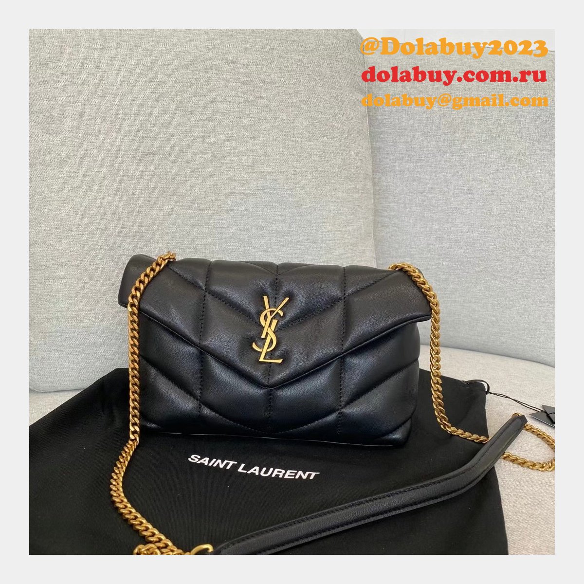 Top Quality best YSL LOULOU PUFFER HANDBAG 23cm