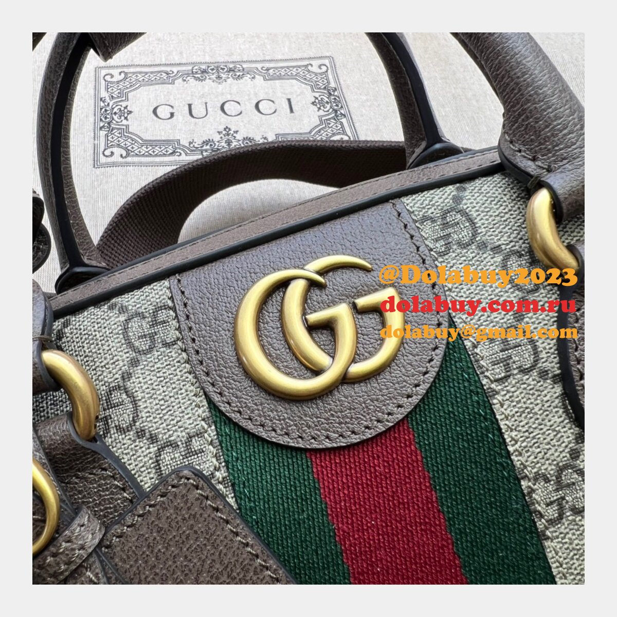 top quality G*u*i uk savoy 724654 bowling ebony supreme tote bag