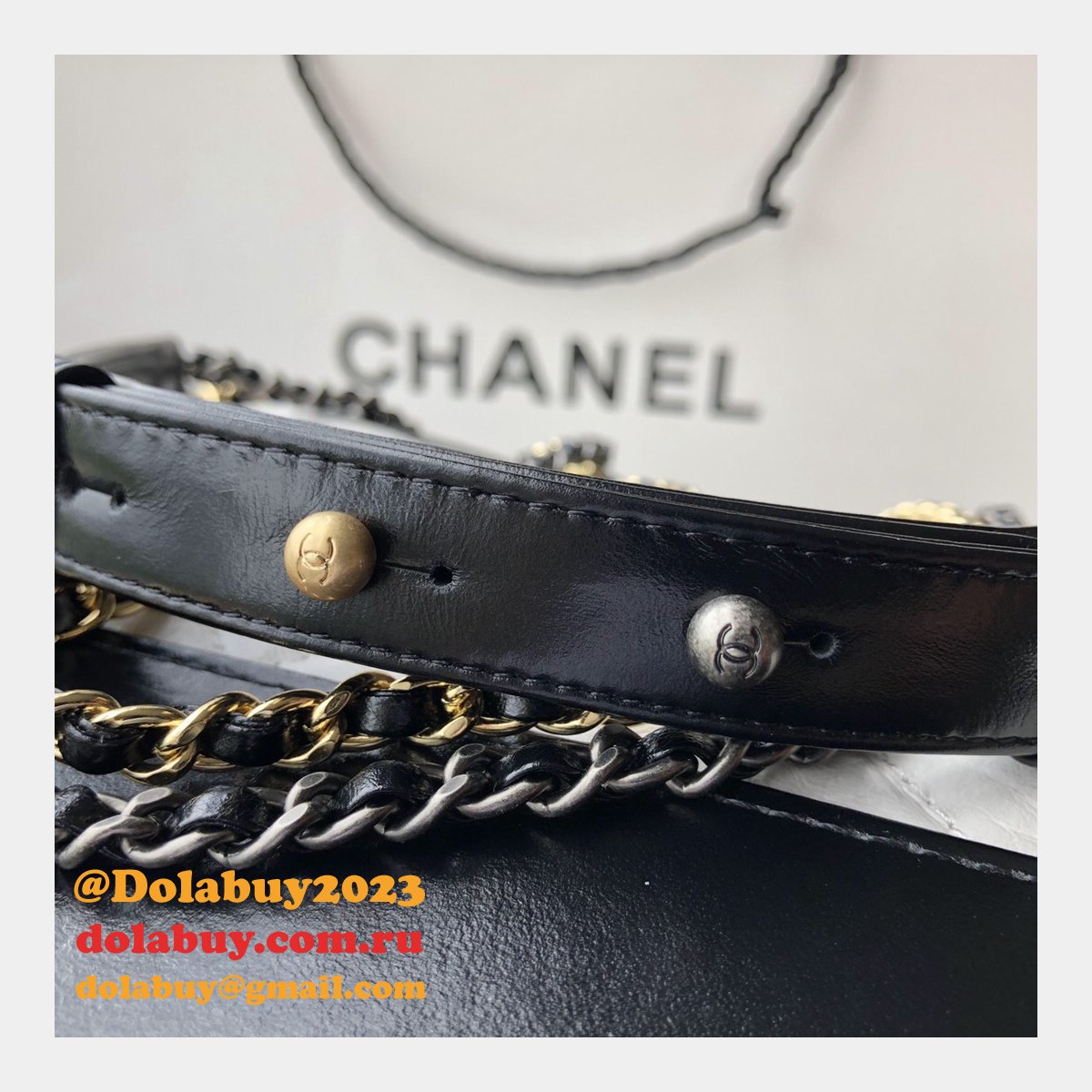 Best CC Gabrielle hobo bag 28cm Black White