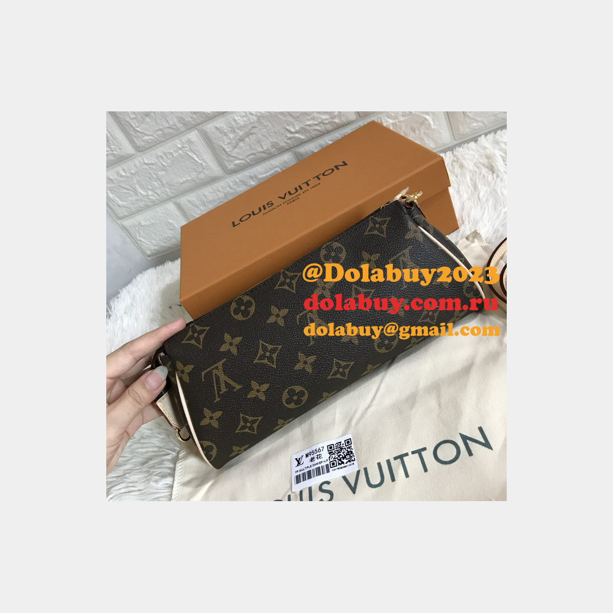 Louis Vuitton EVA Clutch Monogram in Brown Fake M95567 Bag