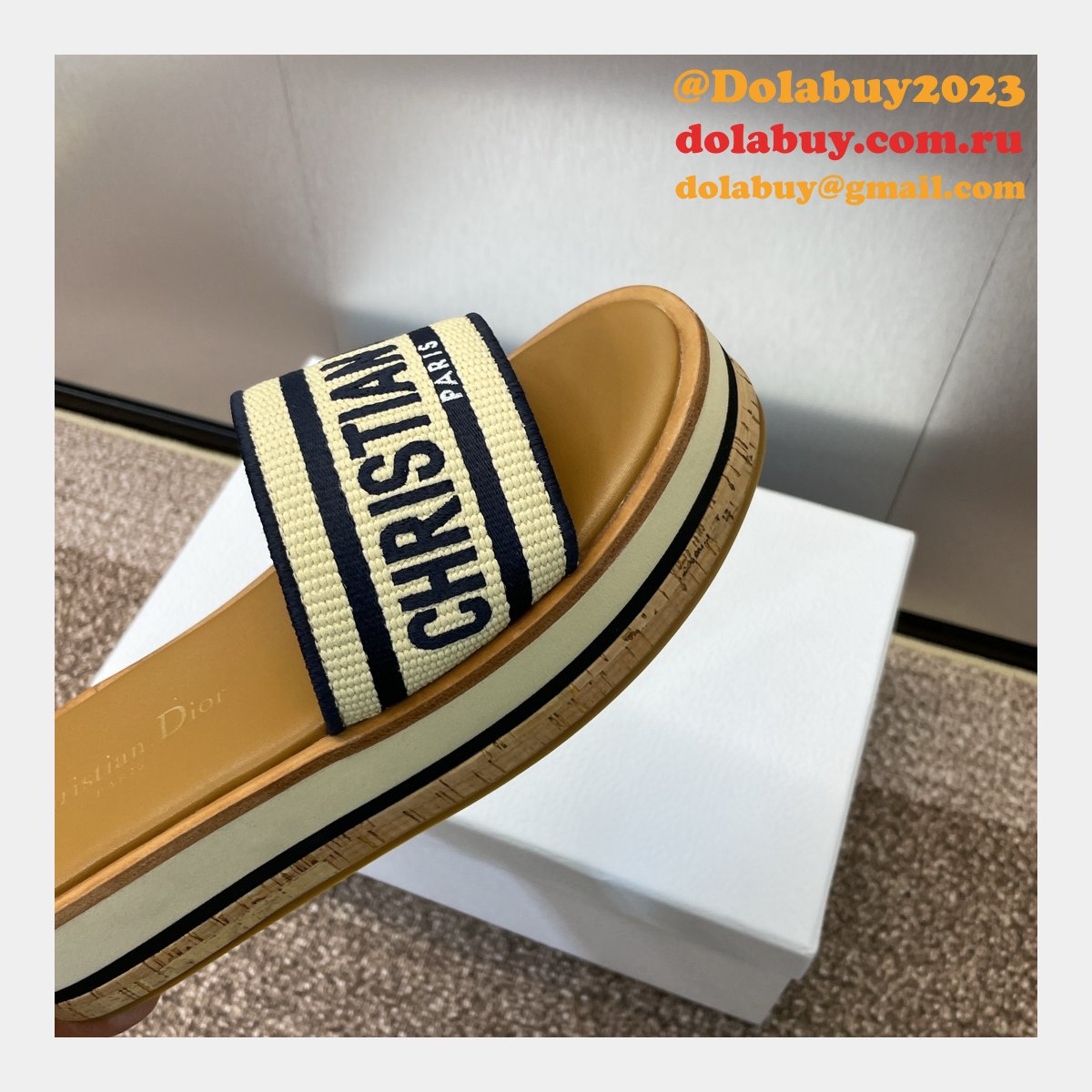 Designer Dior Dway Platform Slide