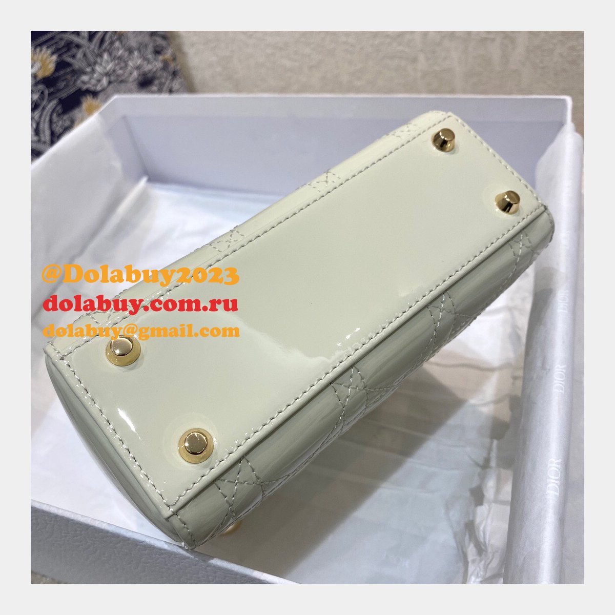 High Quality Christian Dior Lady patent leather 17CM Bag mini