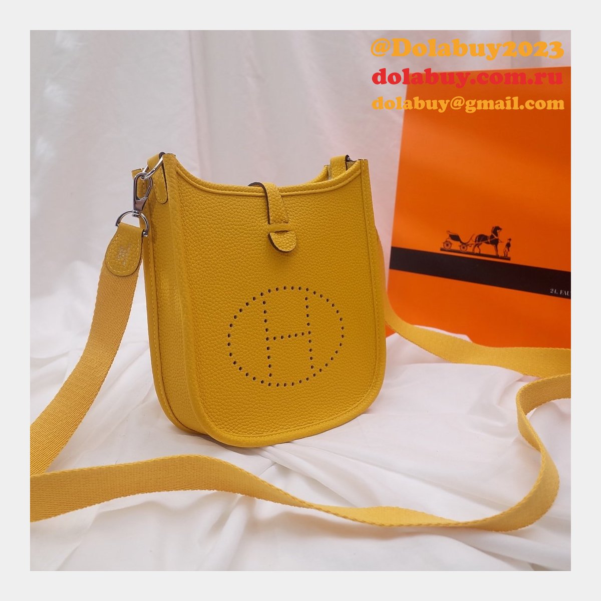 Hermes Evelyne Yellow Messenger Medium Bag replica
