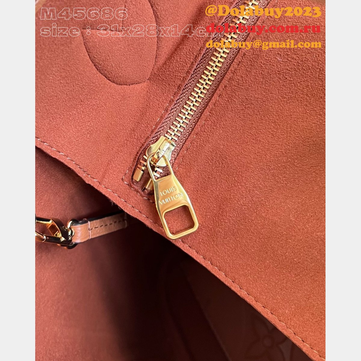 Louis Vuitton Wholesale Neverfull Cognac M12605 Replica Bag