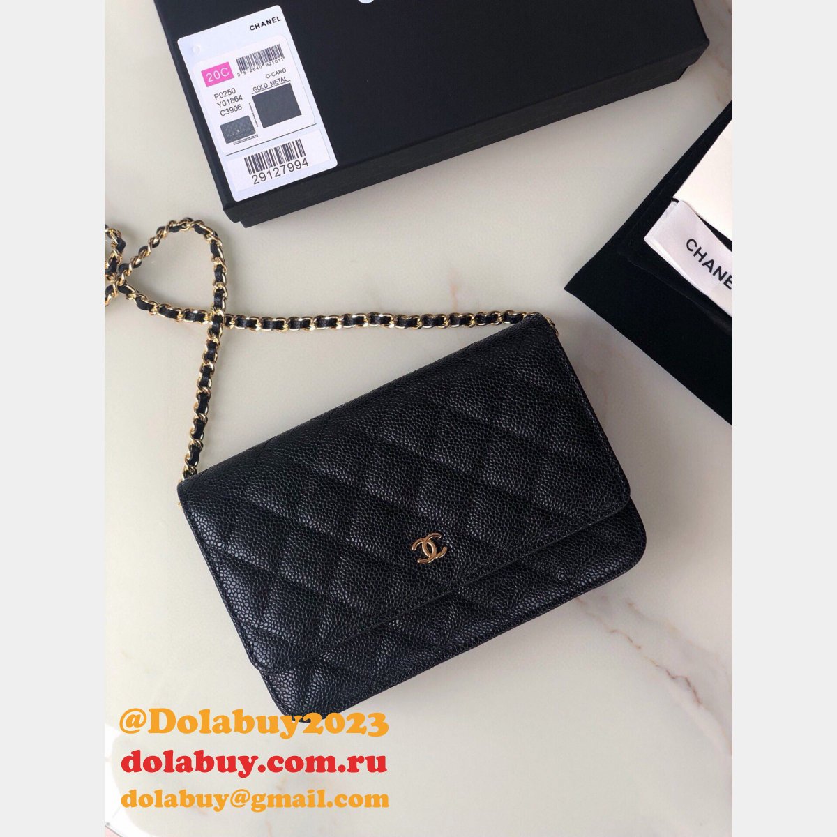 High Quality CC woc chain bag AP0250 MAGNETIC BUCKLE caviar 19CM