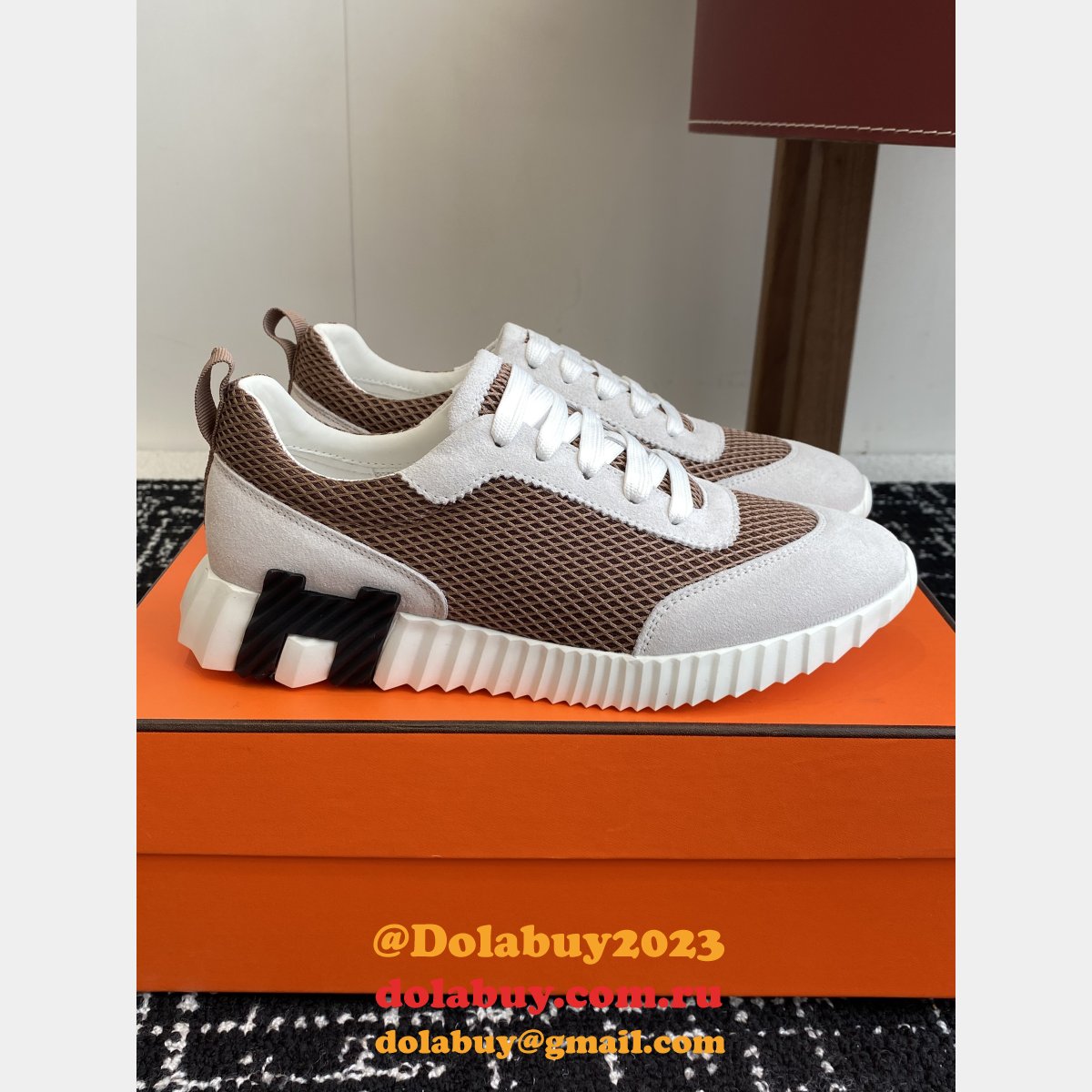 Top Designer Hermes Bouncing Sneaker
