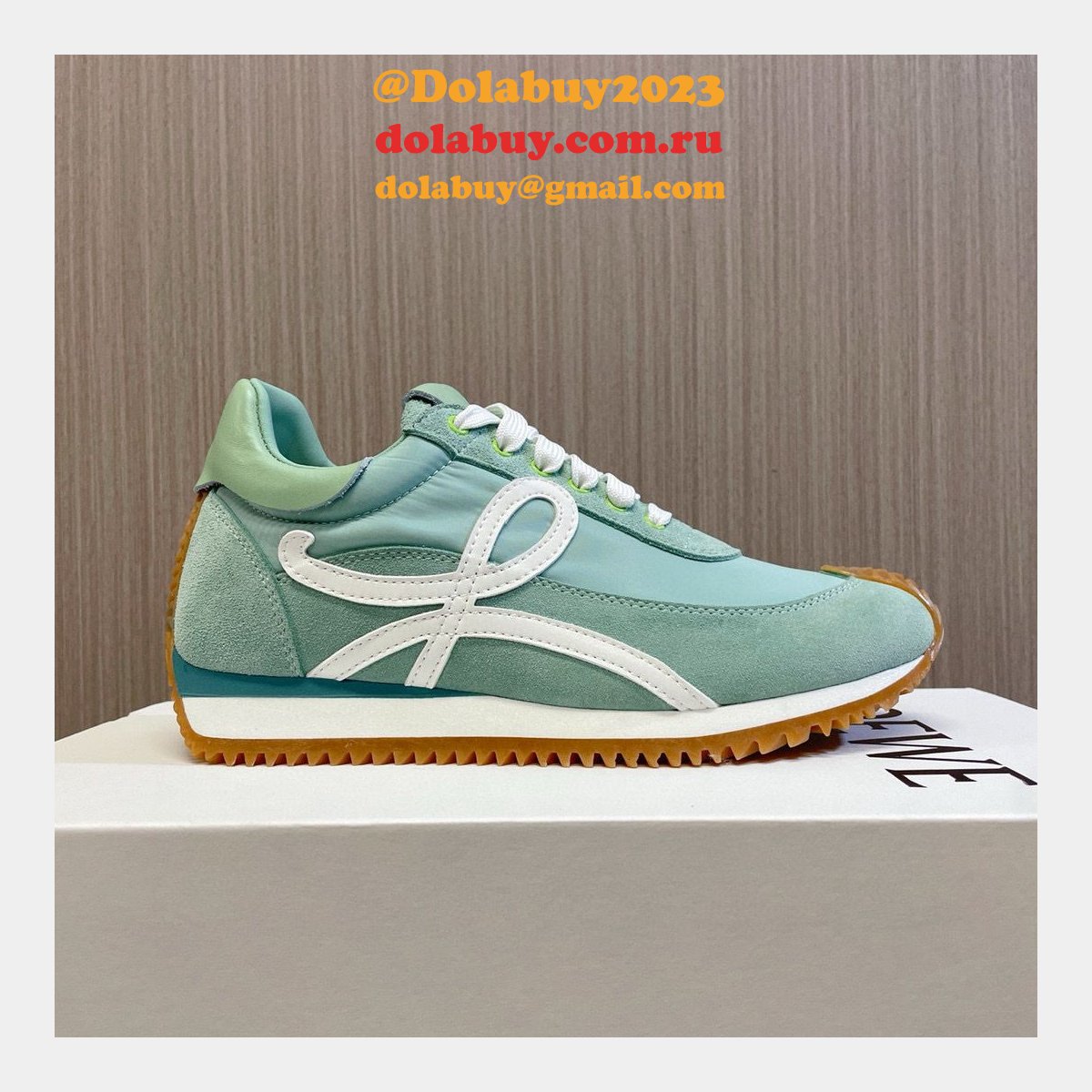 Fashion Loewe Flow Runner In Nylon And Suede