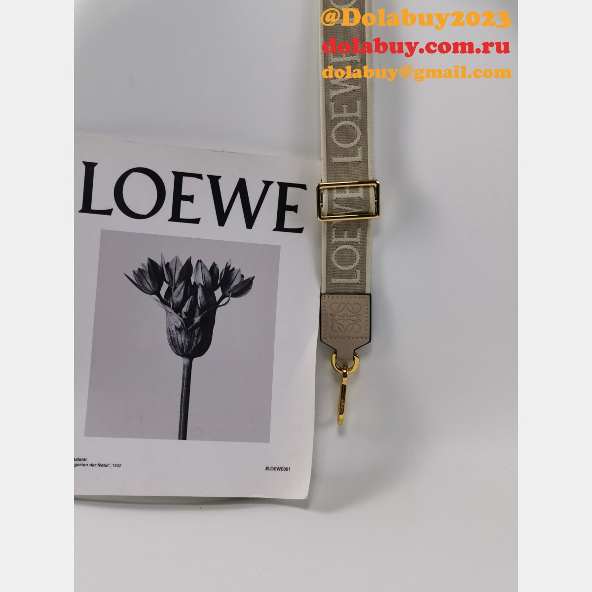 Best Loewe Anagram double-sided embroidered shoulder strap