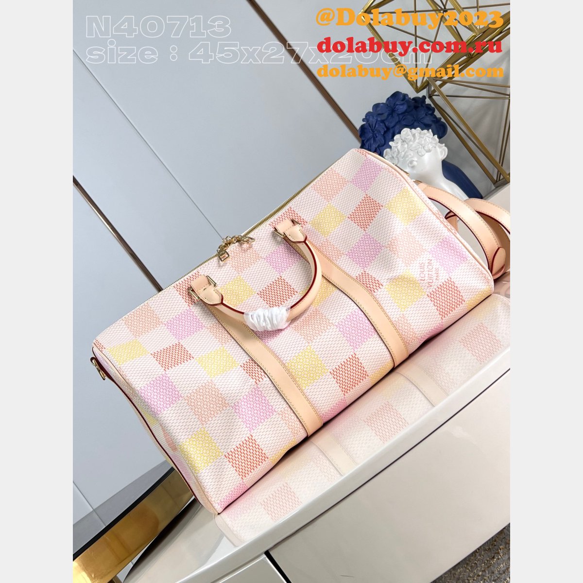 LV Replica Keepall Bandoulière 45 Men Travel Damier Canvas N40713 Bag